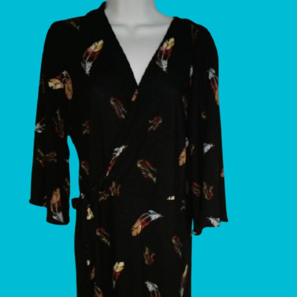 Faux Wrap Black Dress XL
